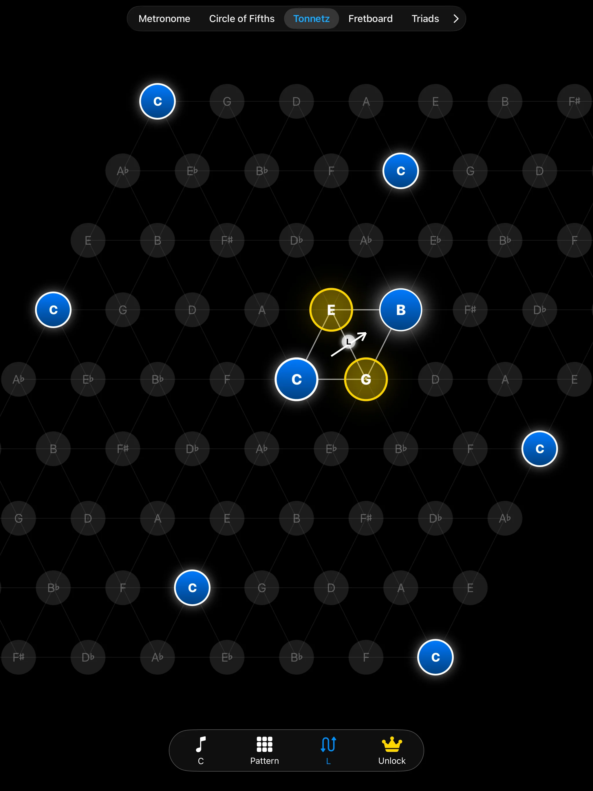 Tonnetz Grid on iPad
