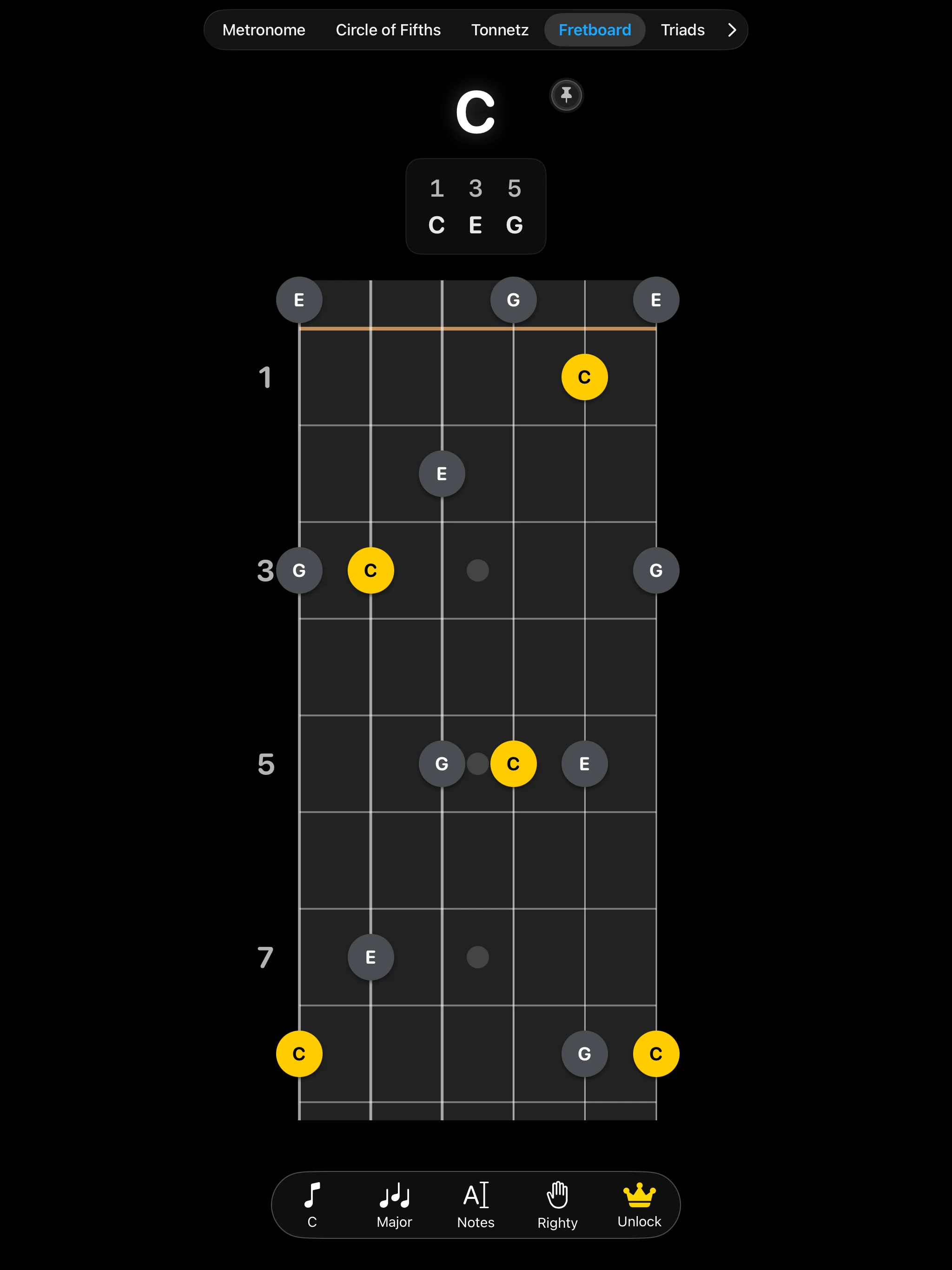 Fretboard Reference on iPad