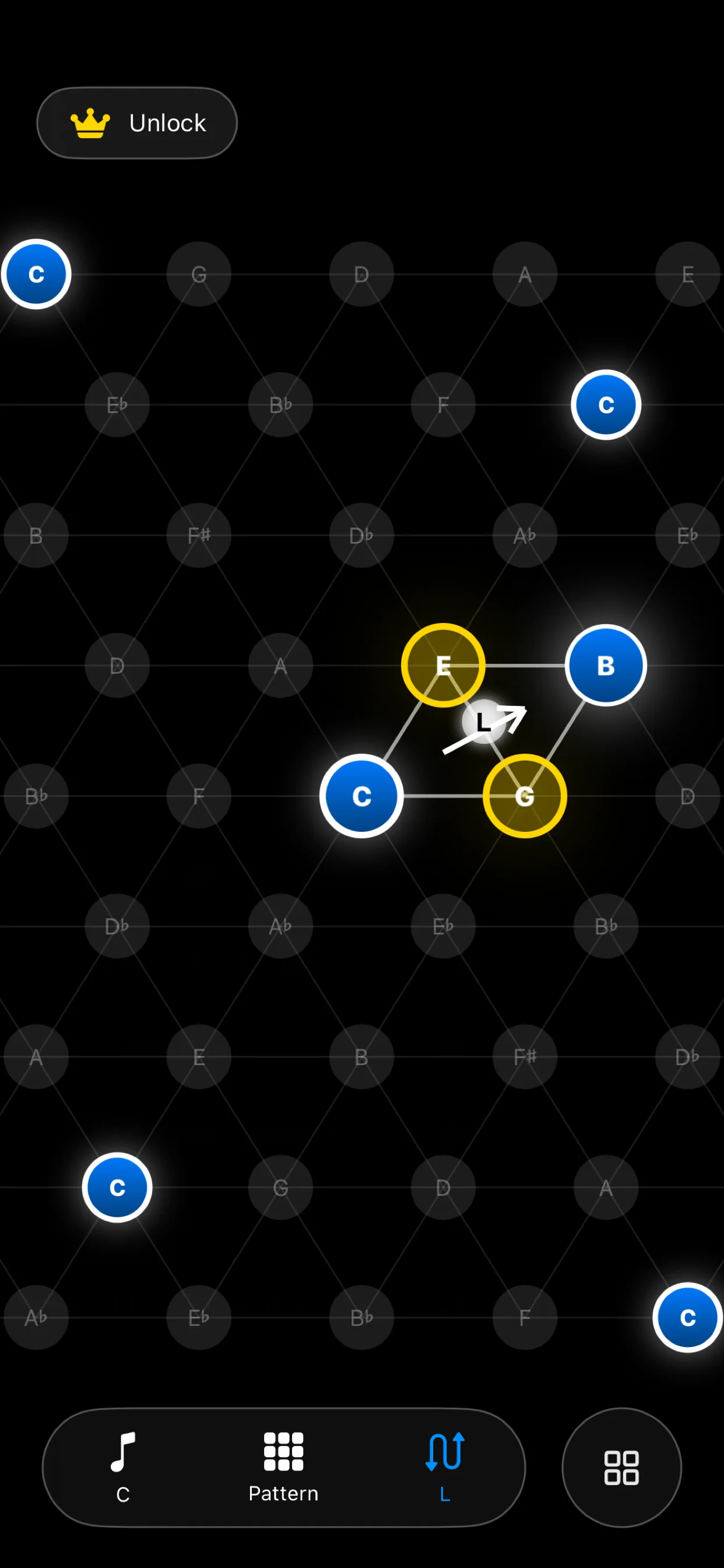 Tonnetz Grid on iPhone