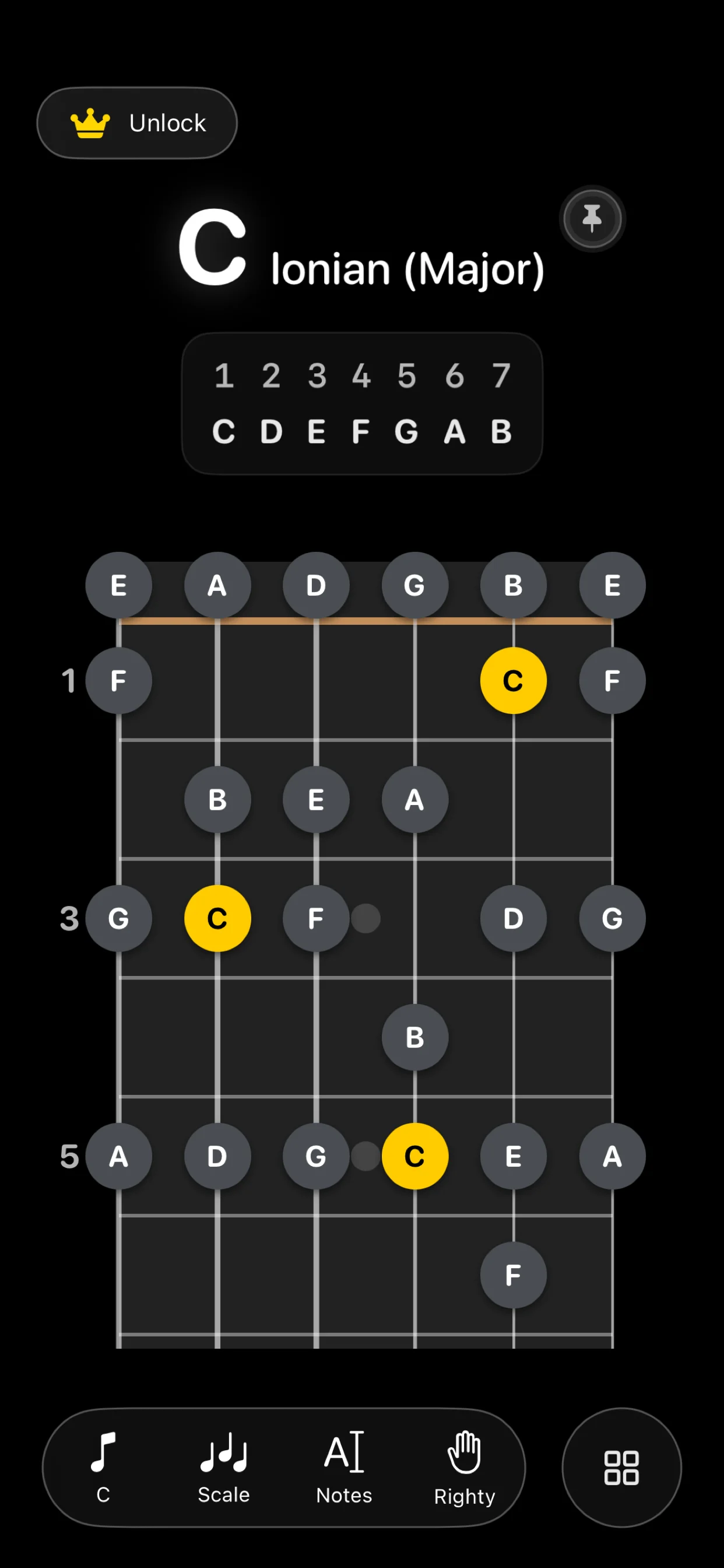 Scales and Modes on iPhone