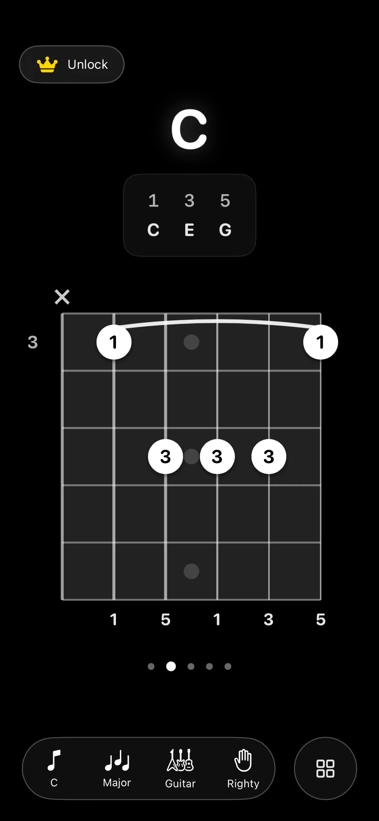 Chords View on iPhone